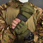 Беспалые перчатки Lesko E302 Sand с защитными накладками олива размер XL - изображение 1