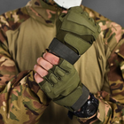 Беспалые перчатки Lesko E302 Sand с защитными накладками олива размер L - изображение 1