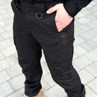 Легкие Мужские Брюки с усиленными коленями черные размер M - изображение 3