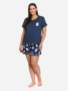 Піжама (футболка + шорти) жіноча бавовняна Doctor Nap Pm.4219 L Темно-синя (5902701163754) - зображення 7