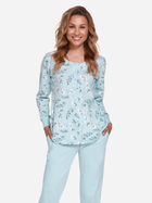 Піжама (кофта + штани) жіноча бавовняна Doctor Nap PM.4127 S Блакитна (5902701174842) - зображення 4