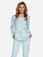Піжама (кофта + штани) жіноча бавовняна Doctor Nap PM.4127 L Блакитна (5902701174866) - зображення 4