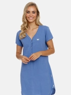 Нічна сорочка жіноча бавовняна Doctor Nap TCB.9505 S Синя (5903622068456) - зображення 4