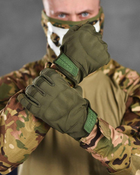 Зимові рукавички софтшел oliva M - зображення 1