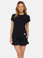 Піжама (футболка + шорти) жіноча бавовняна Doctor Nap PM.4315 M Чорна (5902701188467) - зображення 4