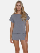 Піжама (футболка + шорти) жіноча Doctor Nap PM.5311 L Темно-сіра (5902701189952) - зображення 4