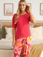 Piżama (T-shirt + spodnie) damska Doctor Nap PM.5322 L Czerwona (5902701190446) - obraz 5