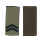 Погон на липучці звання молодший сержант, на світло-оливковому фоні. 5*10см. - зображення 1