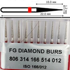 Бор алмазный FG турбинный наконечник упаковка 10 шт UMG 1,2/10,0 мм конус 806.314.166.514.012 (TC-28F) - изображение 2