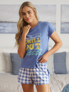 Piżama (T-shirt + szorty) damska Doctor Nap PM.5344 XL Niebieska (5902701191733) - obraz 6