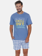 Піжама (футболка + шорти) чоловіча бавовняна Doctor Nap PMB.5345 M Синя (5902701191764) - зображення 4