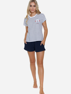 Піжама (футболка + шорти) жіноча бавовняна Doctor Nap PM.5350 XL Білий/Темно-синій (5902701192051) - зображення 1