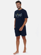 Piżama (T-shirt + szorty) męska Doctor Nap PMB.5355 L Granatowa (5902701192334) - obraz 3