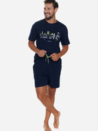 Piżama (T-shirt + szorty) męska Doctor Nap PMB.5355 L Granatowa (5902701192334) - obraz 5