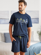 Піжама (футболка + шорти) чоловіча бавовняна Doctor Nap PMB.5355 XL Темно-синя (5902701192341) - зображення 6