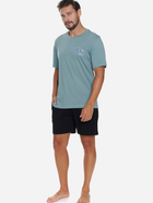 Піжама (футболка + шорти) чоловіча бавовняна Doctor Nap PMB.5356 S Зелений/Темно-синій (5902701192365) - зображення 2