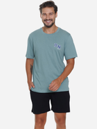 Піжама (футболка + шорти) чоловіча бавовняна Doctor Nap PMB.5356 M Зелений/Темно-синій (5902701192372) - зображення 3