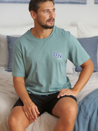 Піжама (футболка + шорти) чоловіча бавовняна Doctor Nap PMB.5356 L Зелений/Темно-синій (5902701192389) - зображення 6