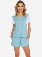 Піжама (футболка + шорти) жіноча бавовняна Doctor Nap PM.5362 S Блакитна (5902701192976) - зображення 3