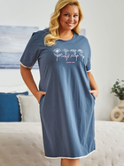 Нічна сорочка жіноча бавовняна Doctor Nap TB.5366 L Темно-синя (5902701193379) - зображення 5