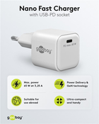 Ładowarka sieciowa Goobay USB-C PD GaN Fast Charger Nano 65W White - obraz 7
