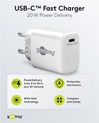 Ładowarka sieciowa Goobay USB-C PD GaN Fast Charger 20W White - obraz 3