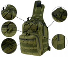 Военная тактическая сумка через плечо EDIBAZZAR T126 зеленая - изображение 7
