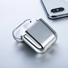 Etui Baseus Metallic Shining Ultra-thin Silicone Protector Case with Hook for Airpods 1 / 2 Silver (ARAPPOD-A0S) - obraz 9