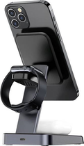 Бездротова зарядна станція Acefast Wireless Charger 15Вт для iPhone, Apple Watch and Apple AirPods Black (6974316280903) - зображення 4