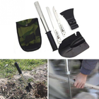 Багатофункціональний універсальний туристичний набір 4в1 саперна лопата пила сокира та ніж у чохлі 0043 - зображення 5