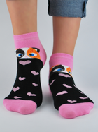 Шкарпетки жіночі прикольні короткі бавовняні Noviti ST023-W-01 35-38 Чорні (5905204314821) - зображення 1