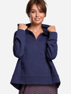 Bluza damska rozpinana streetwear z kapturem BeWear B166 2XL/3XL Niebieska (5903068484216) - obraz 1