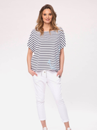 Koszulka damska bawełniana Look Made With Love Amalfi 114 L/XL Ciemnoniebieski/Biały (5903999304928) - obraz 3