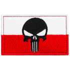 Набор шевронов 2 шт с липучкой Череп Карателя Флаг Польши 5х8 см, вышитый патч нашивка - изображение 8