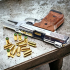 Стартовый шумовой пистолет Stalker 2914 UK Shiny Chrome +20 шт холостых патронов (9 mm) - изображение 4