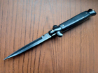 Нож выкидной Черный (на кнопке) стилет (итальянский дизайн) K - изображение 1
