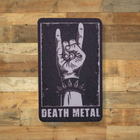 Шеврон Death Metal, 8х5, черный, на липучке (велкро), патч печатный