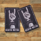 Шеврон Death Metal, 8х5, черный, на липучке (велкро), патч печатный - изображение 3