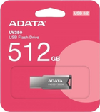 Pendrive Adata 512GB USB 3.2 Silver (AUV350-512G-RBK) - obraz 4