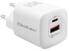 Ładowarka sieciowa Qoltec GaN Ultra 35W 5-20V USB type C PD QC 3.0 White - obraz 1