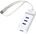 USB-хаб Omega USB Type-A до 3 x USB Type-A 4-портовый White (OUH34W) - зображення 2