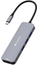 USB-хаб Verbatim CMH-08 USB Type-C до 2 x HDMI/USB Type-A 8-портовий Grey (VB32151) - зображення 6