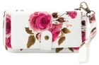 Etui-portfel Evelatus Universal Wallet Zipper Design Flower White (EVEAPP14WZDFW) - obraz 1