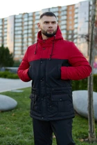 Вологостійка парка зимова чоловіча утеплена Nike Intruder червоно-чорна/L