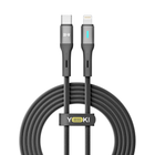 Кабель для заряджання та обміну даними USB YOKI YK-LE17 LED Series Type-C to Lightning 30W (3A/10V) 2m Black
