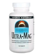 Комплекс із магнієм Ultra-Mag, Source Naturals, 120 таблеток