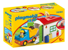 Вантажівка з гаражем Playmobil 1.2.3 з фігуркою та функцією сортера (4008789701848) - зображення 1