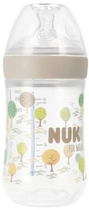 Butelka do karmienia Nuk For Nature Trees M ze smoczkiem silikonowym Beżowa 260 ml (4008600441151) - obraz 1