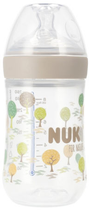 Butelka do karmienia Nuk For Nature Trees M ze smoczkiem silikonowym Beżowa 260 ml (4008600441151) - obraz 1