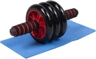 Ролик колесо для преса EasyFit Triple Ab Wheel 3 колеса EF-1353-R потрійний з килимком (тренажер гімнастичний для м'язів пресу) Червоний (56001849)
